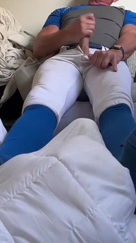 Alpha Baseball Player Jockdad87 Shoots a His Jock Cum in His Blue Gear