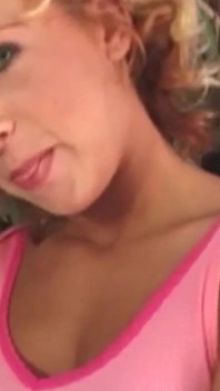 Brunette Beauty with Huge Saggy Tits Eating Cum From an Old Dick