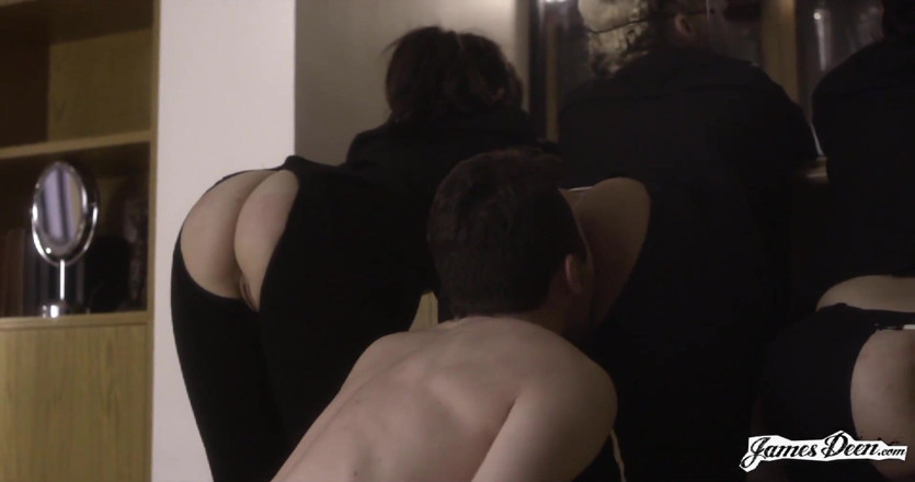 James Deen: Phoenix Marie, Dana Dearmond, Casey Calvert in reverse gangbang action...