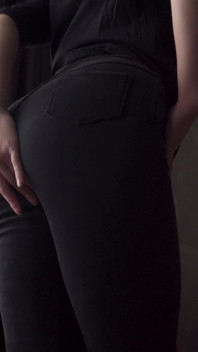Sexy MILF In Tight Black Jeans Flashing White Thong Whale Tail
