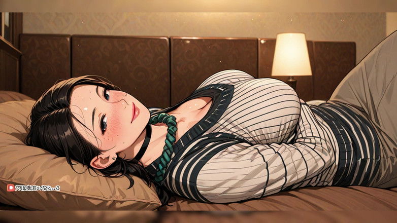 AI Porn: Ai brünette neckt im bett