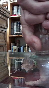 Enjoying Transparent Cock Dildo