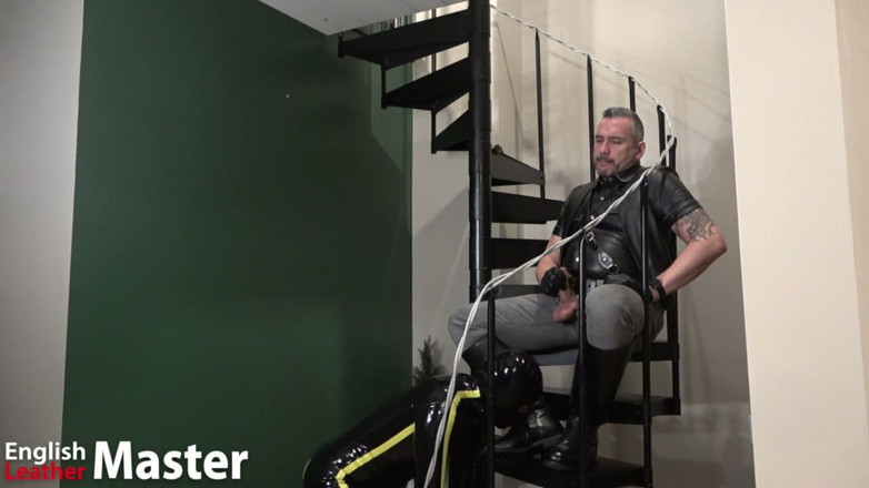 EnglishLeathermaster: Fucking Rubber Gimp on the Stairs