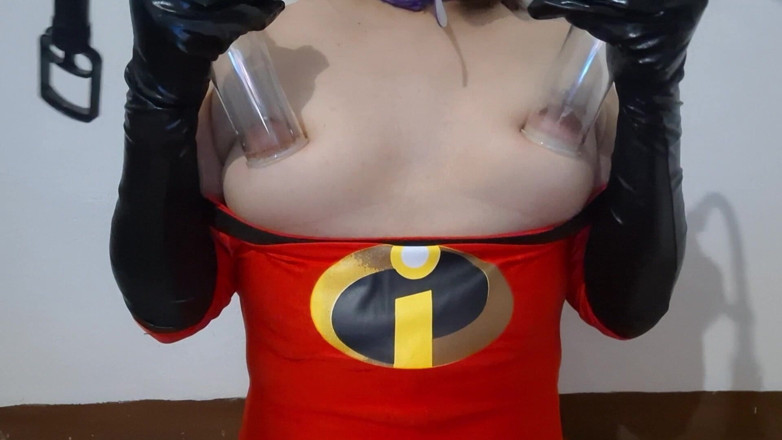 fermerino: Full Version Cute Halloween Trans Girl Tit Slap and Lactating...