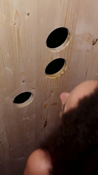 Gloryhole Challange with German Ginger and Latina Teen with Stranger Guys