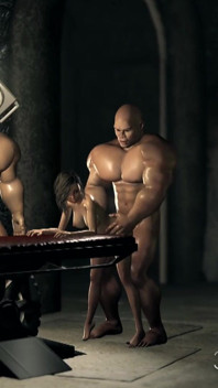 Big cruel monsters fucks hard teenage girl in the dark dungeon