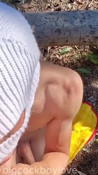 벌거벗은 아마추어 애널, 후장 자지, 정액, 공공 공원!