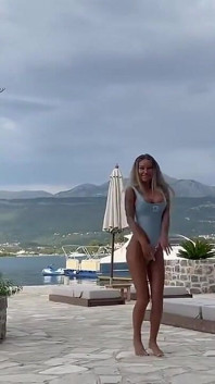 Monika Fox with Big Butt Plug in Ass Masturbates and Squirts in Front of Beautiful View