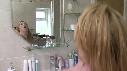 UK Sinners: Busty chick Harmony Reigns sprayed in the bathroom from Seth...