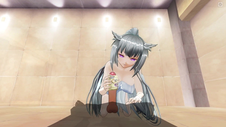 H3DC: 3D HENTAI - Neko girl with white hair jerks off your...