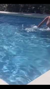 Der gestrige Filmtag endete mit einem bad im Pool