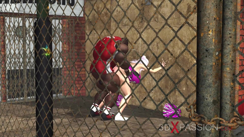 3dxpassion: Basketball players fuck hard a sexy cheerleader girl on the...