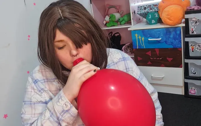 Dramatic Dumpster Fire: Girl Blowing up 3 Huge Balloons