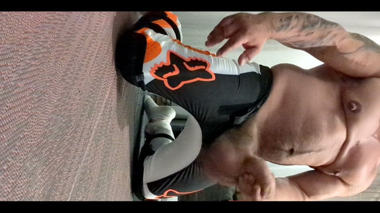 Bruiserwood: Wearing my MX pants and cumming.