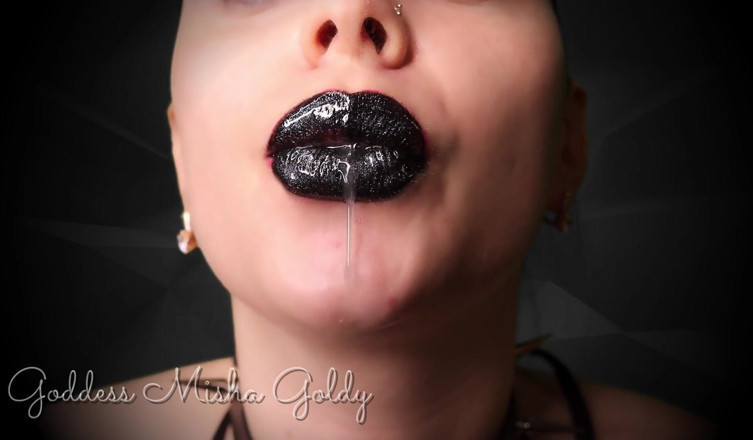 Goddess Misha Goldy: Drink my goddess's spit, loser, and cum while licking it...