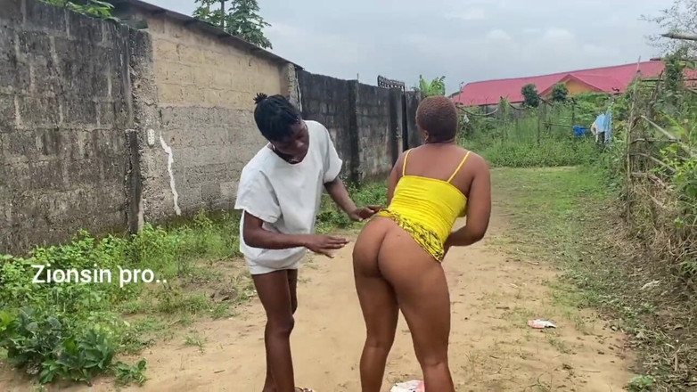 Zion: Naughty African Teen Showcasing Their Asses in Broad Daylight
