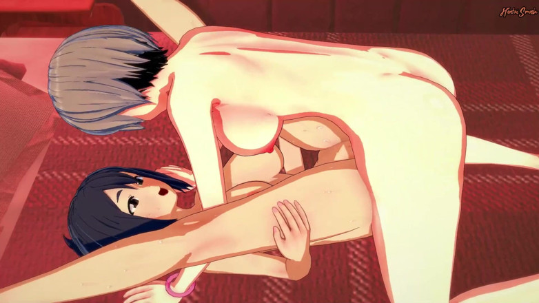 Hentai Smash: Фута Уззаки широко раздвигает ноги Ami Asai и заполняет ее спермой. Хентай футанари Уззаки-Чан.