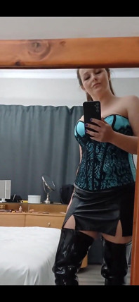 Outfit of the Day: Blue Corset and Thighhigh Boots