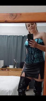 Outfit of the Day: Blue Corset and Thighhigh Boots