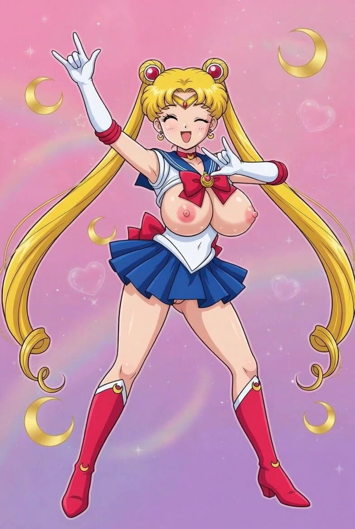 L6RD7BLU3 AI: Sailor moon scuote la sua figa dal culo stretto