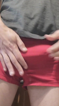 Showing off My Underwear Bulge and Cock While Waiting for Coffee