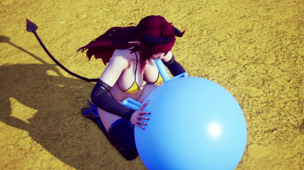 Wraith ward: Une fille démoniaque suce une balle qui rebondit
