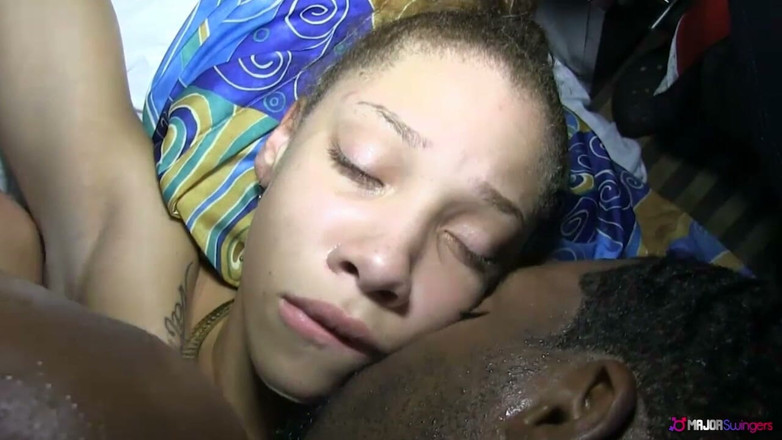 Major Swingers: Hot Ebony Swinger Gets BBC Double Teamed by Rome Major &amp;...
