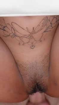 Asian with Hairy Pussy Gets Ravaged and Creampie by Bwc