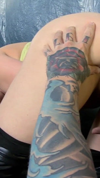 Tattooed small tits Tiffany Naylor banged in her wet pussy