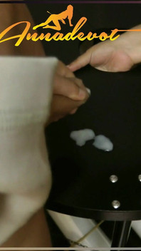 He Jerks His Cock and I Suck His Cock, Then He Squirts a Big Load of Delicious Cum Onto the Table, and I Lick It up Nicely.