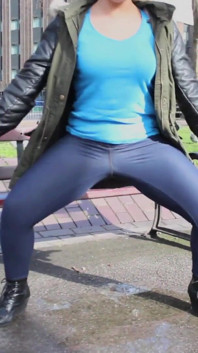 Ashley Rider walks on streets of downtown