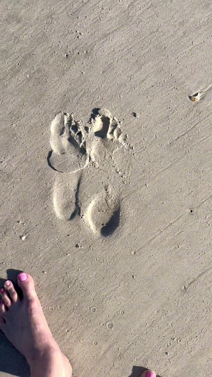 Peppermint Giantess: Membandingkan Saiz 16 Kaki Ke Cetakan Pasir Di Pantai