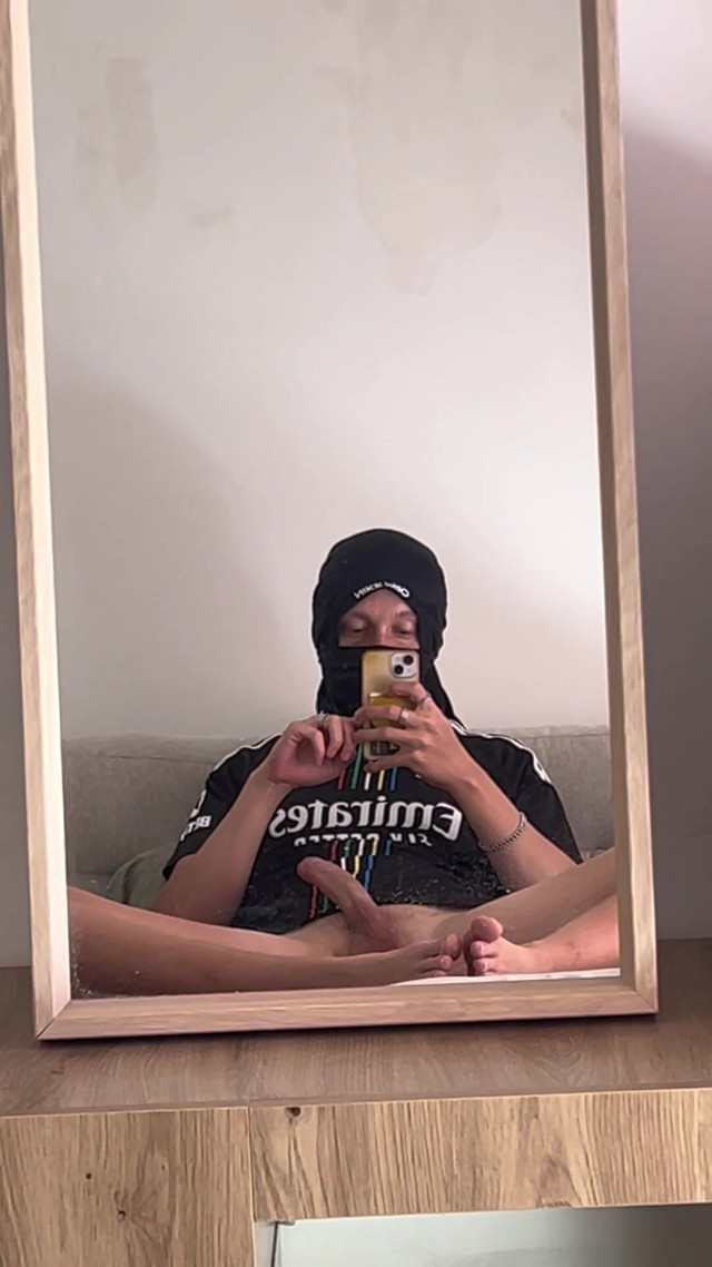 Horny Soccer Bro Shows His Big Cock and Feet with Pre Cum Leaking (Axton Drake)