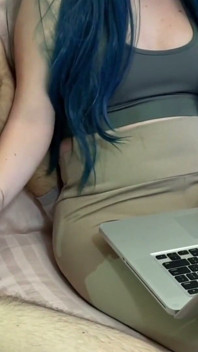 She gives me a huge handjob while she is working. It's real and everything gets wet.