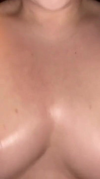 Rubbing My Oily Big Tits with Relaxing Background Music