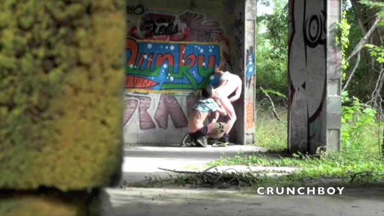 Sex humiliation with french lads: Sex humliation outdoor with sexy twink suck by straight