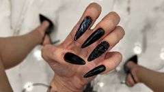 Long Black Nails, Long Fingers and Handjobs with Spit, Pvc Tight Dress on Me