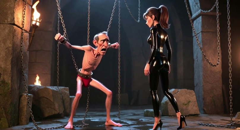YOUR BEST FANTASY: Ballbusting - Dominatrix Kicks Bound Man's Balls