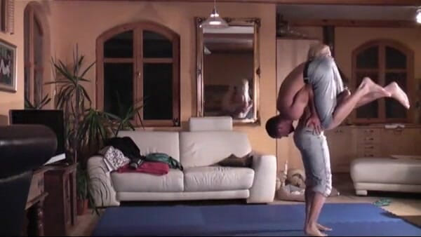 European Lift and Carry Club: Homemade wrestlign action with hot blonde teen