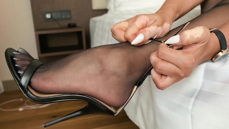 Goddess Lena: Stiletto Heels &amp; Black Sheer Stockings