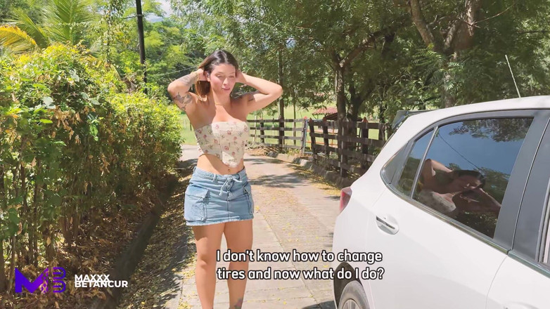 Maxxx Betancur: Big-bootied Girl Stranded on the Road Has Outdoor Sex with...