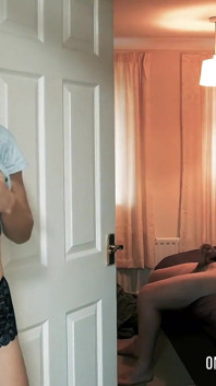 Stepdaughter Spies on Stepdad Jerking off