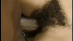 Unshaven black chick gets fucked in her hairy hole