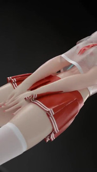 [mmd] Chocolate Cream Jk; Sexy College Girl Uniform; Ultra-short Skirt; White Stockings; Red-soled High Heels