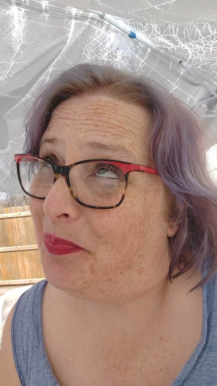 AngYourDirtyCanadian: Calm Outdoor Smoking Moment with a Playful Lipstick Look