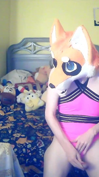 Foxxo striptýz a dojí se sám v růžovém Swimsuit.mp4
