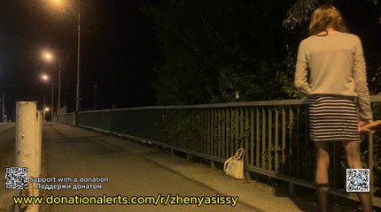 Zhenya Sissy: Трансвестит шлюшка-сисси на улице