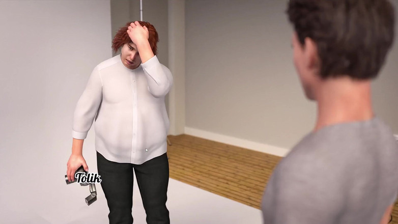 Gaming vision: Mi linda compañera de cuarto 2 jugando con escena de sexo -...