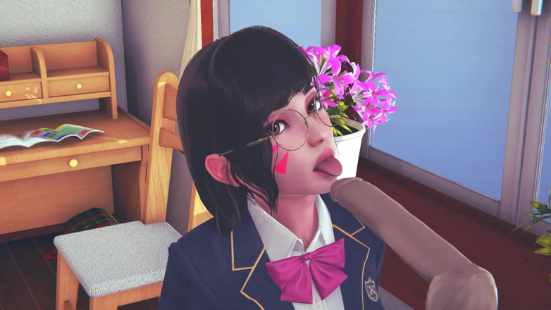 Waifu club 3D: Dva üniversiteli kız diliyle yarağını yalıyor ve yüzüne boşaltıyor
