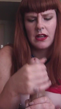 Big booty redhead jerks you off